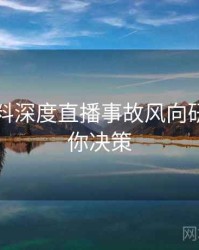 吃瓜爆料深度直播事故风向研判，助你决策