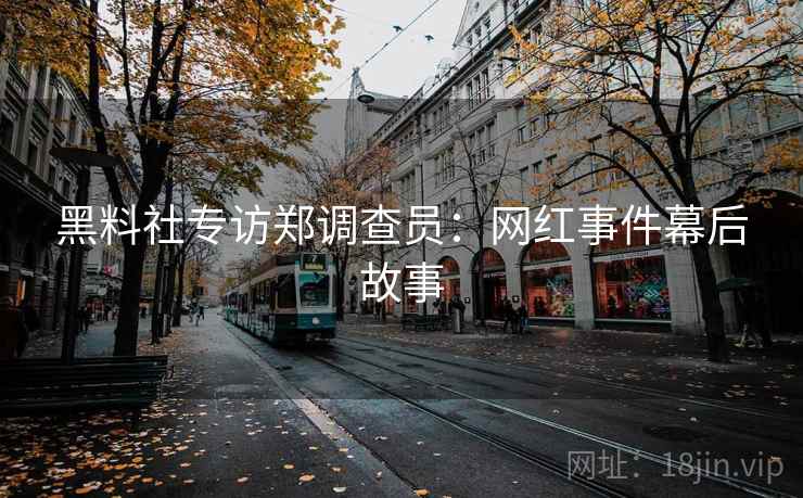 黑料社专访郑调查员:网红事件幕后故事 黑料社专访郑调查员:网红事件幕后故事